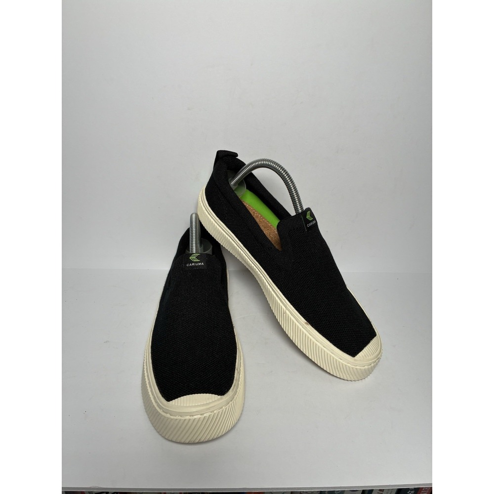 Cariuma‎ IBI Slip-On Black Knit Sneakers Sustainable Vegan Women's 8.5 Men's 7